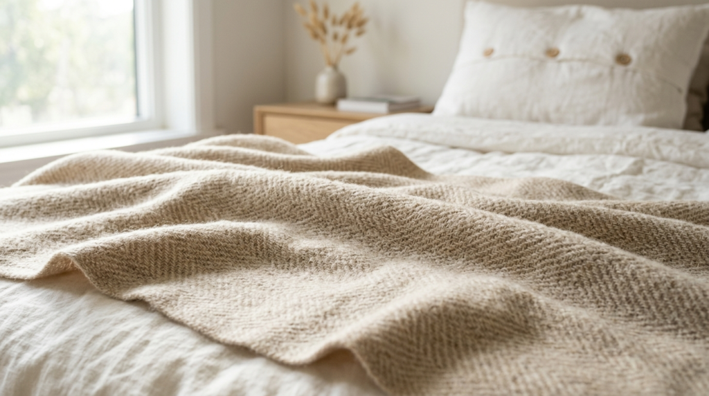 washable wool blanket texture