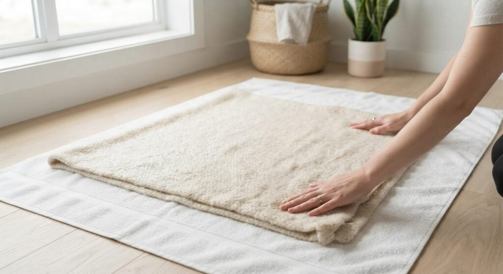 how to air dry a wool blanket flat on a towel