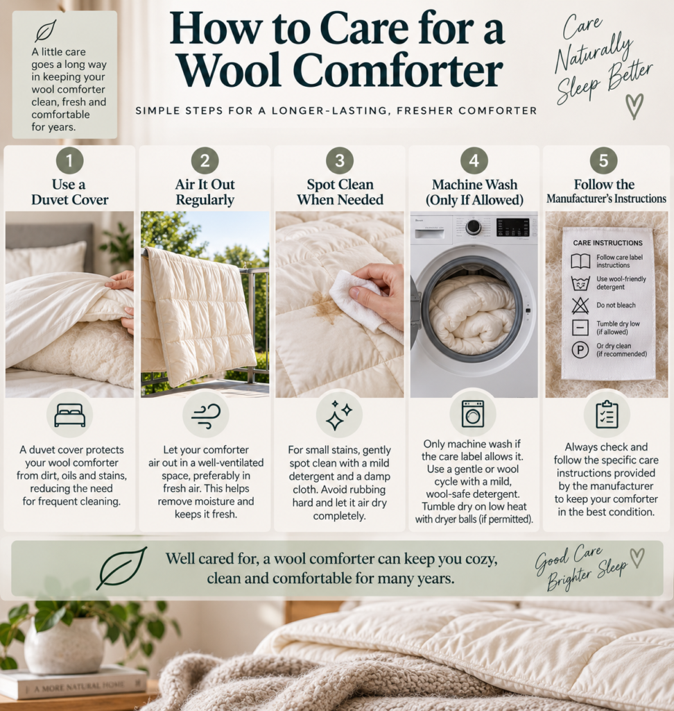 How to care for a wool comforter safely
