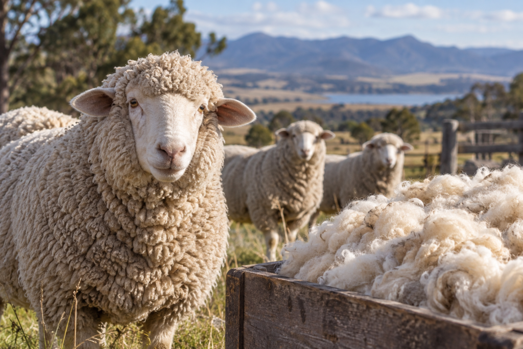 Where does Merino wool come from - Merino sheep and wool fleece